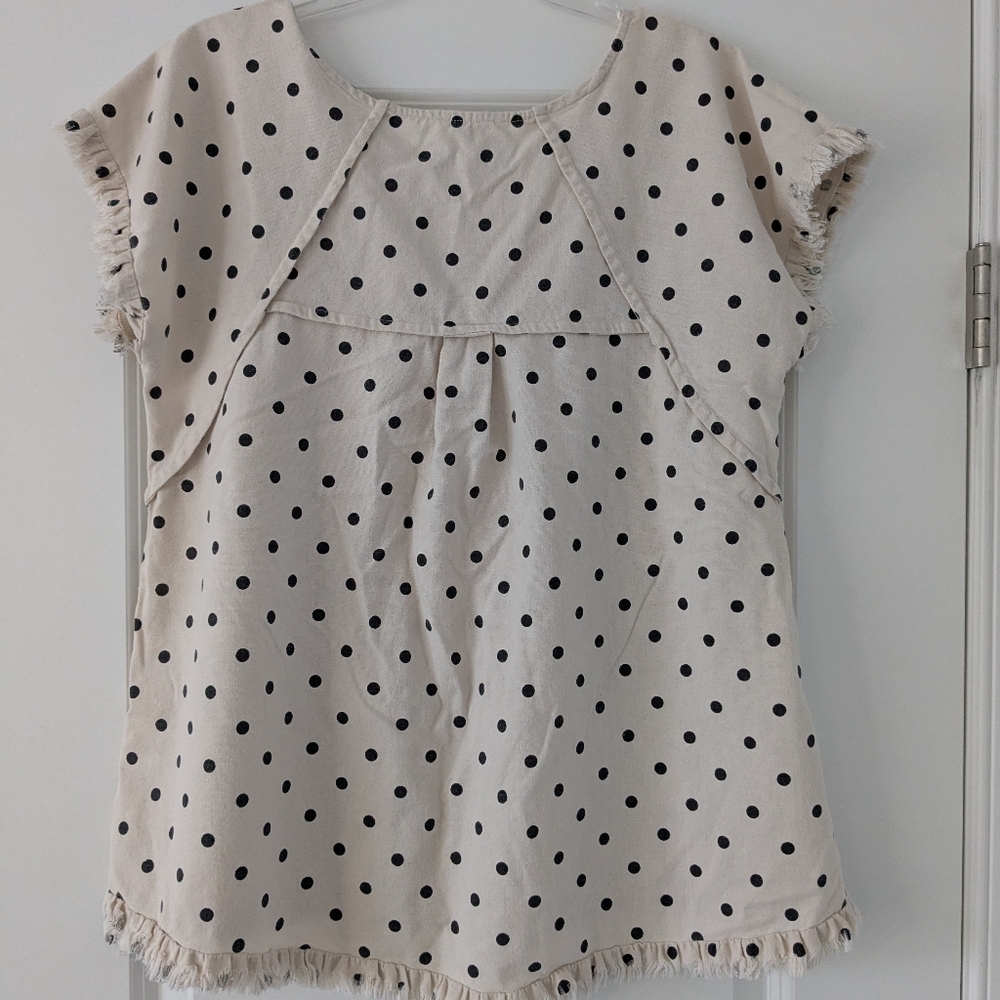 Umgee - Tunic Top  Beige w/Black Polka Dots - Picture 2 of 8